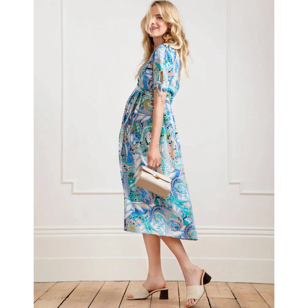 Seraphine Blue and Green Midi Dress - Picture 3 of 10